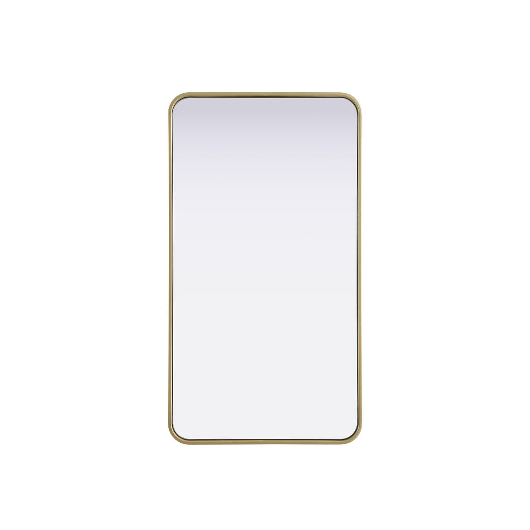 Contour Metal Rectangle Mirror 22X40 In Brass by Elegant Decor