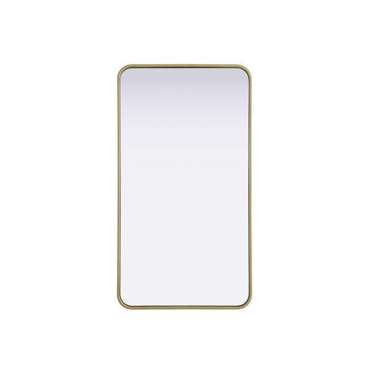 Contour Metal Rectangle Mirror 22X40 In Brass by Elegant Decor