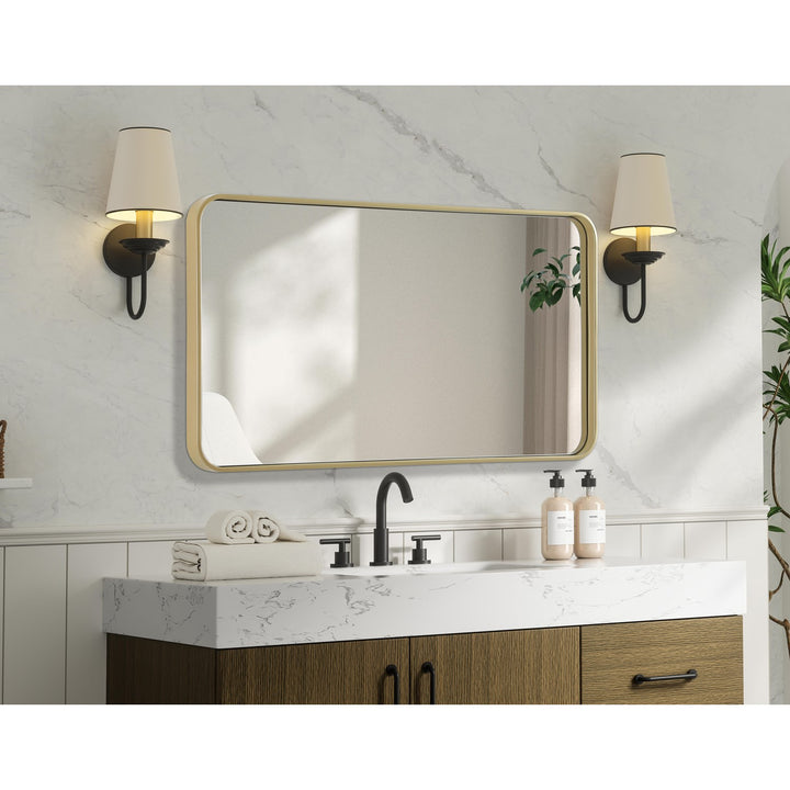Contour Metal Rectangle Mirror 22X40 In Brass