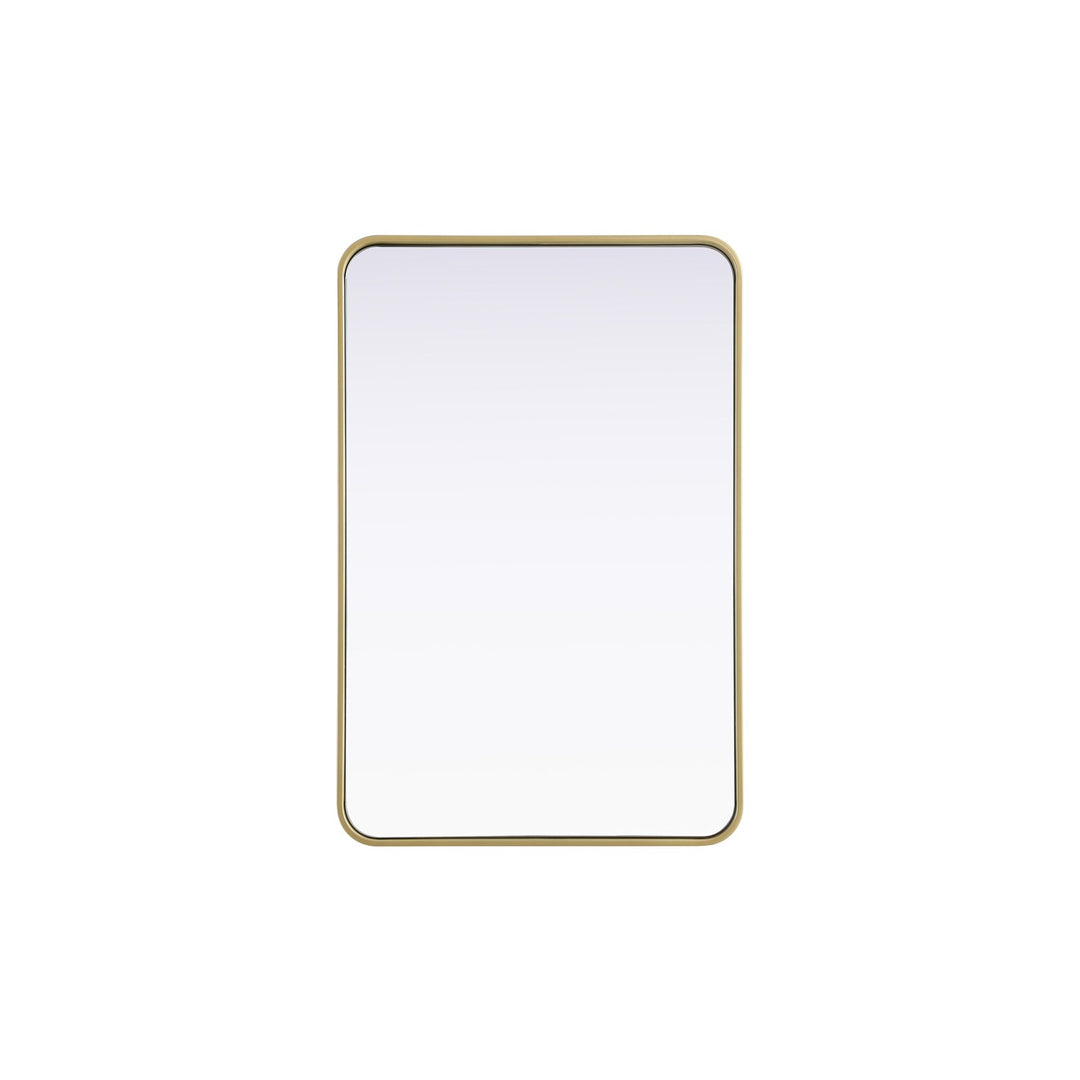 Contour Metal Rectangle Mirror 24X36 In Brass by Elegant Decor