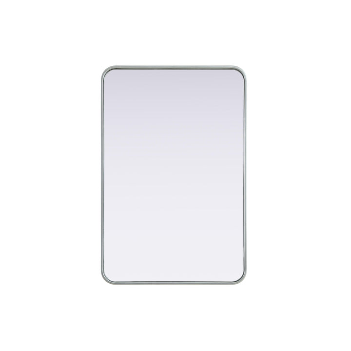 Contour Metal Rectangle Mirror 24X36 In Silver by Elegant Decor