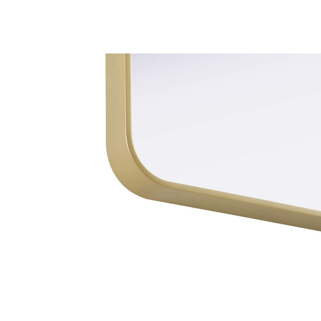Contour Metal Rectangle Mirror 24X40 In Brass