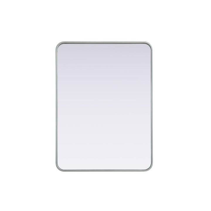 Contour Metal Rectangle Mirror 27X36 In Silver by Elegant Decor