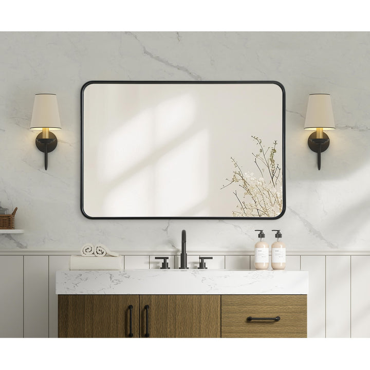 Contour Metal Rectangle Mirror 27X40 In Black