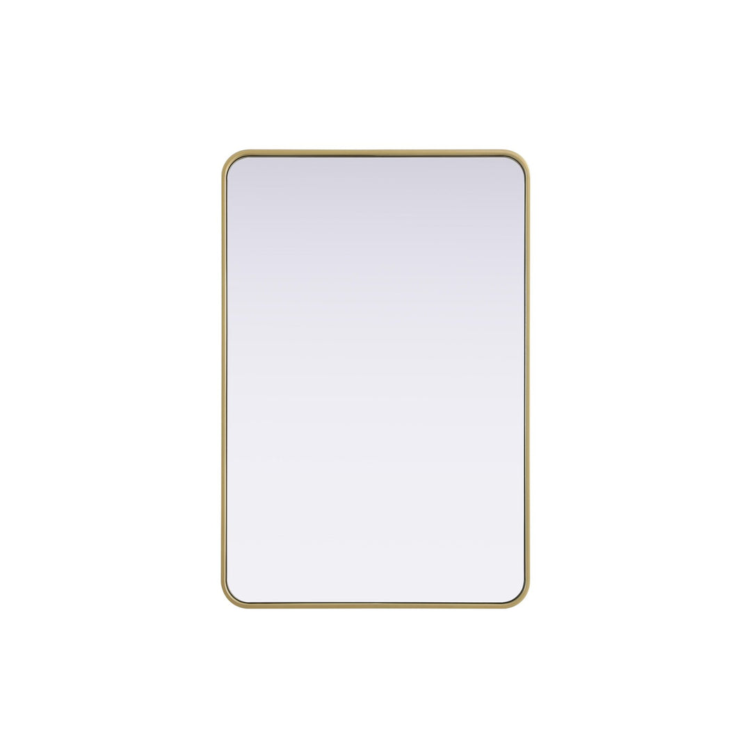 Contour Metal Rectangle Mirror 27X40 In Brass by Elegant Decor