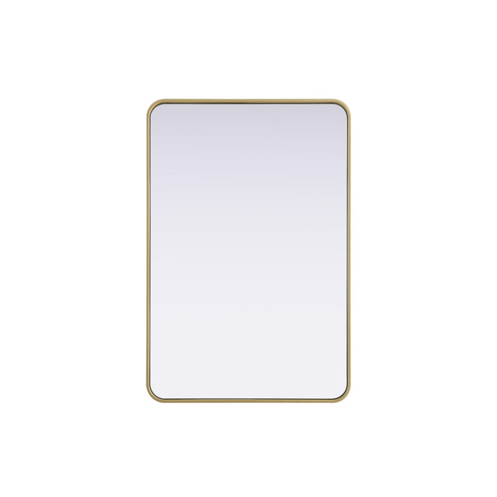 Contour Metal Rectangle Mirror 27X40 In Brass by Elegant Decor