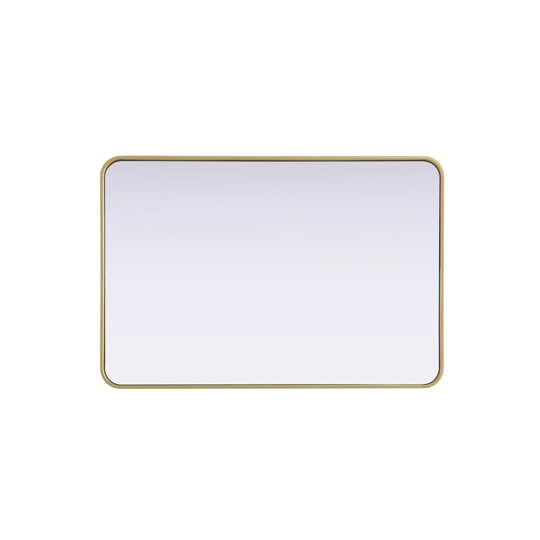 Contour Metal Rectangle Mirror 27X40 In Brass