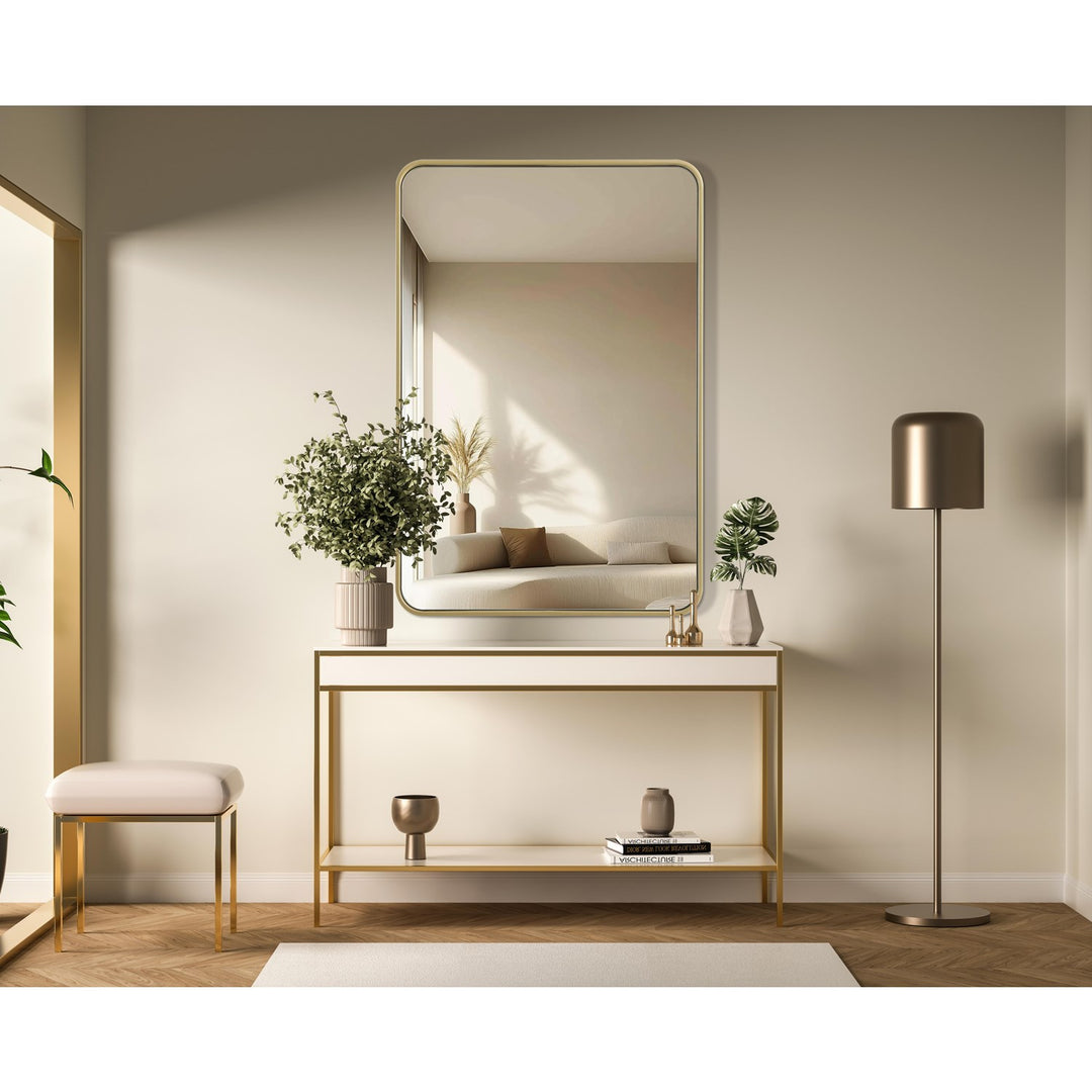 Contour Metal Rectangle Mirror 27X40 In Brass