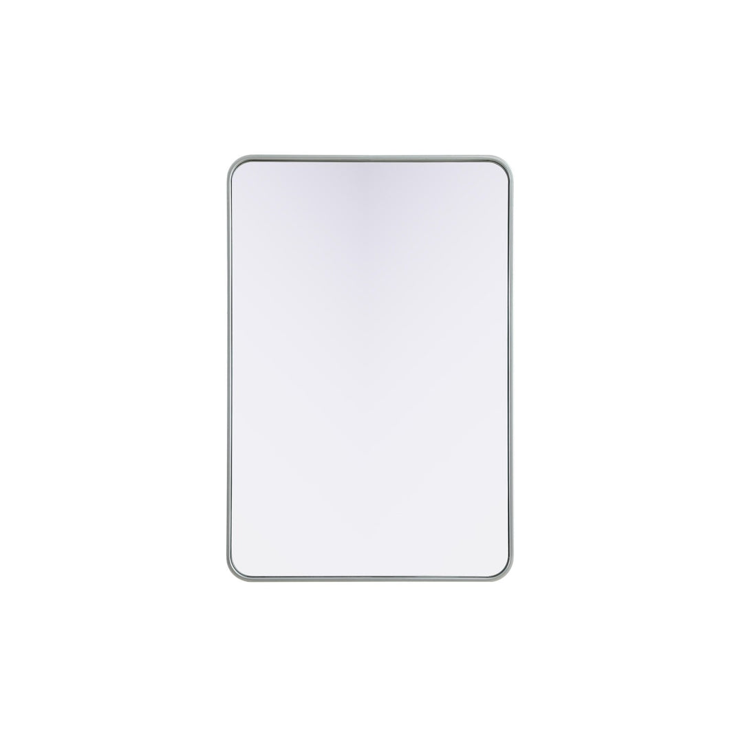 Contour Metal Rectangle Mirror 27X40 In Silver by Elegant Decor