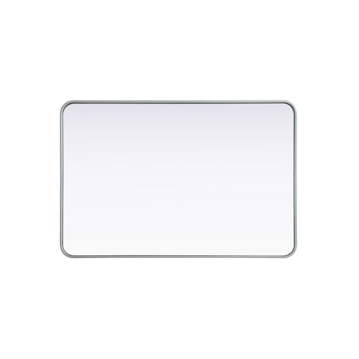 Contour Metal Rectangle Mirror 28X42 In Silver