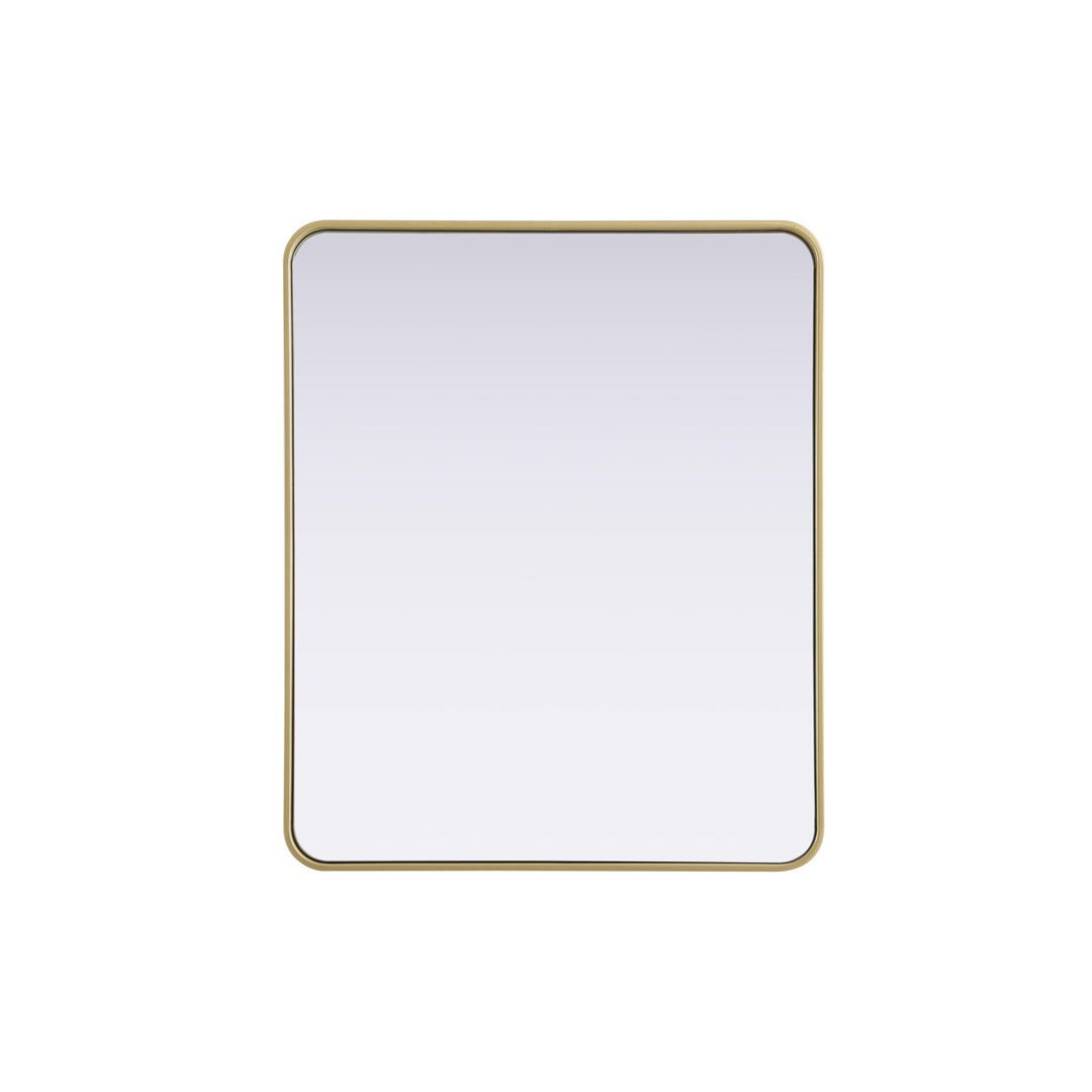 Contour Metal Rectangle Mirror 30X36 In Brass by Elegant Decor