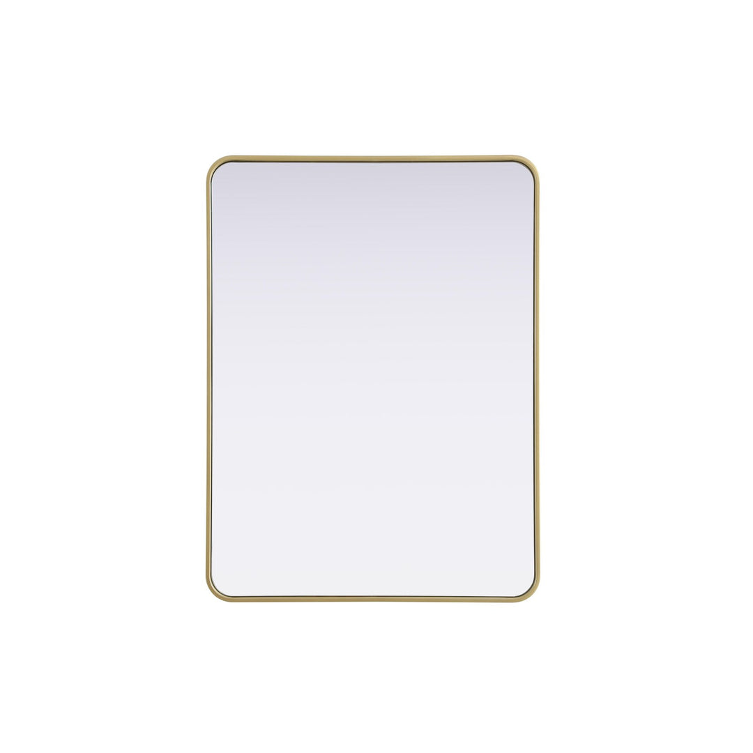 Contour Metal Rectangle Mirror 30X40 In Brass by Elegant Decor