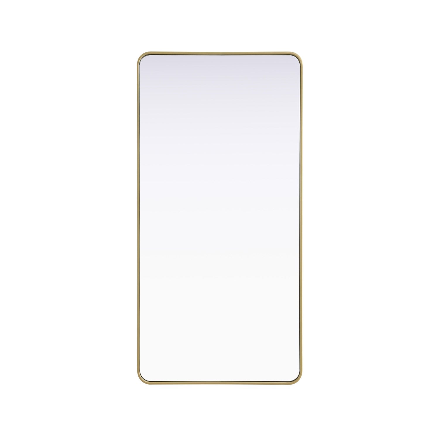 Contour Metal Rectangle Mirror 30X60 In Brass by Elegant Decor