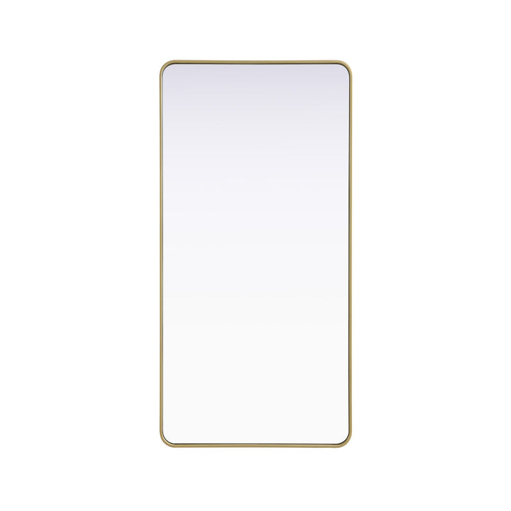 Contour Metal Rectangle Mirror 30X60 In Brass by Elegant Decor