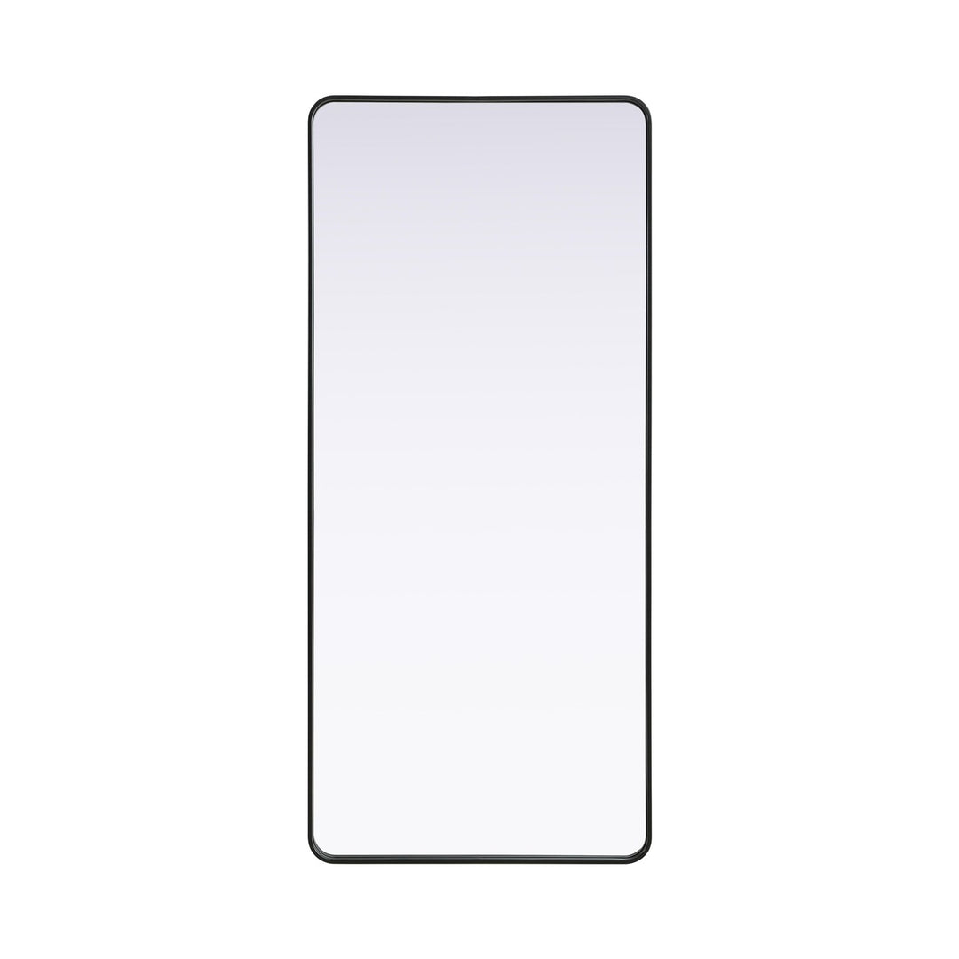 Contour Metal Rectangle Mirror 32X72 In Black by Elegant Decor