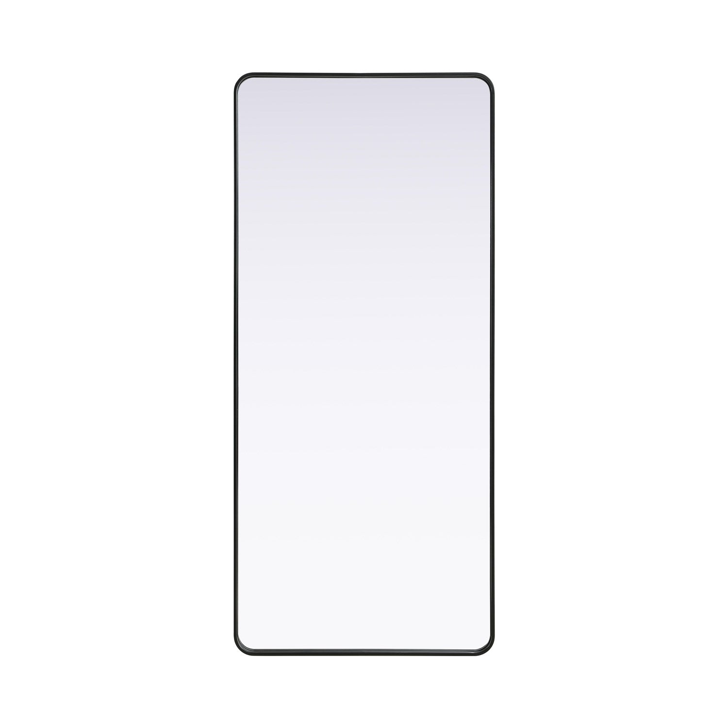 Contour Metal Rectangle Mirror 32X72 In Black by Elegant Decor