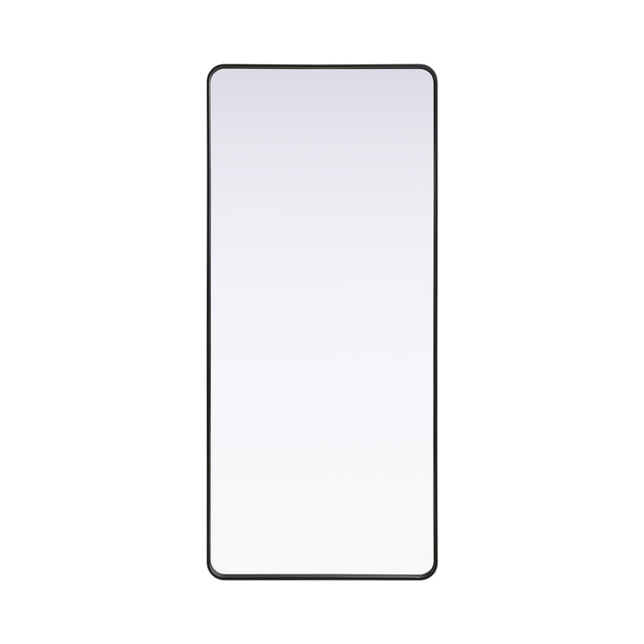Contour Metal Rectangle Mirror 32X72 In Black by Elegant Decor