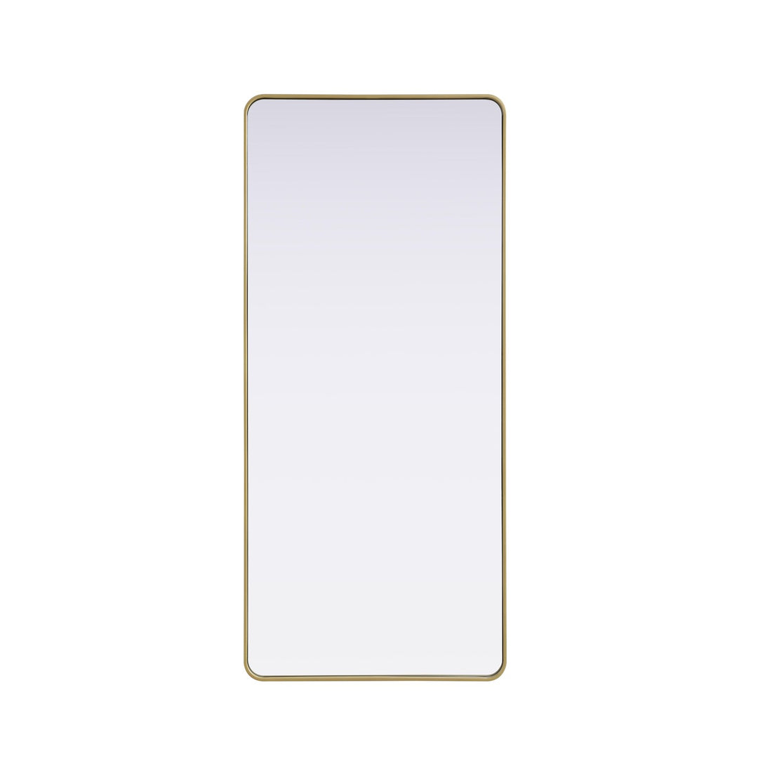 Contour Metal Rectangle Mirror 32X72 In Brass by Elegant Decor