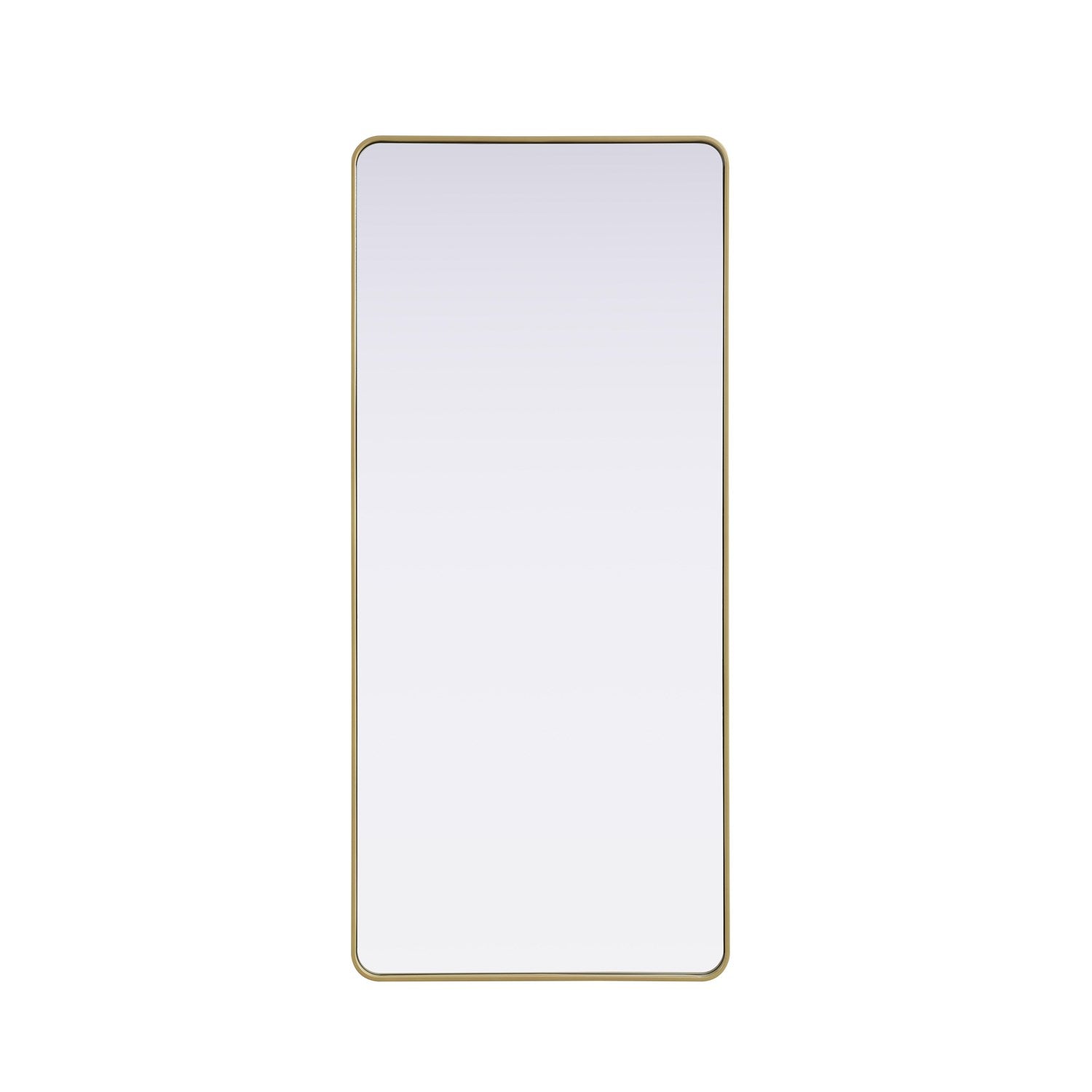 Contour Metal Rectangle Mirror 32X72 In Brass by Elegant Decor