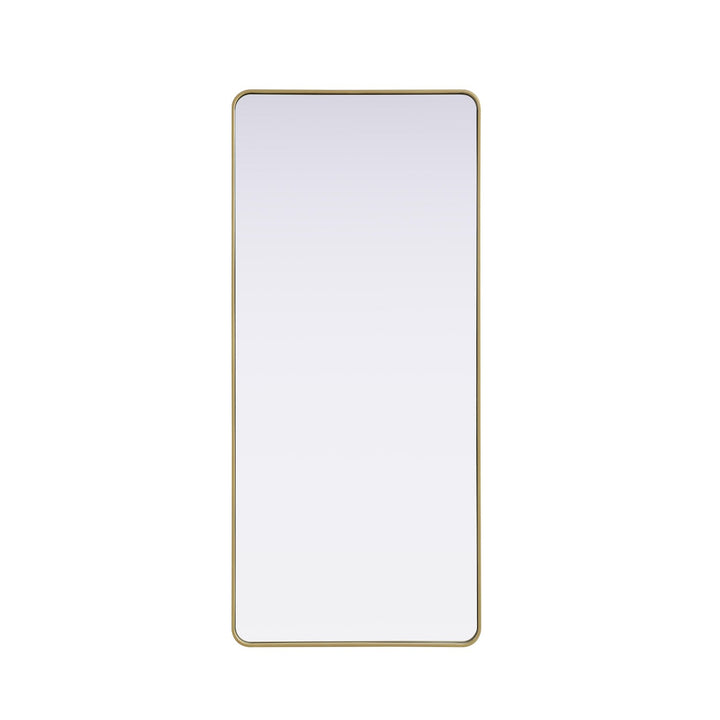 Contour Metal Rectangle Mirror 32X72 In Brass by Elegant Decor