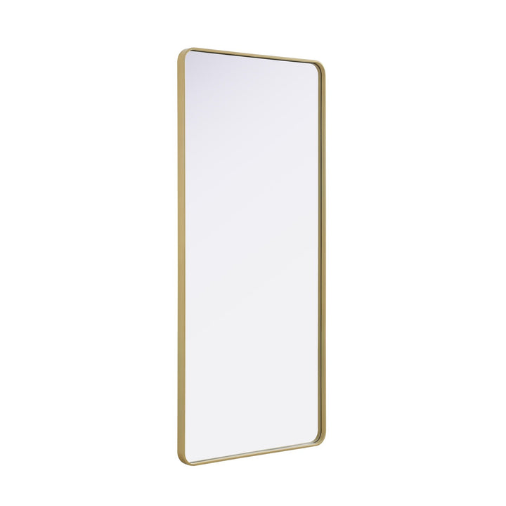 Contour Metal Rectangle Mirror 32X72 In Brass