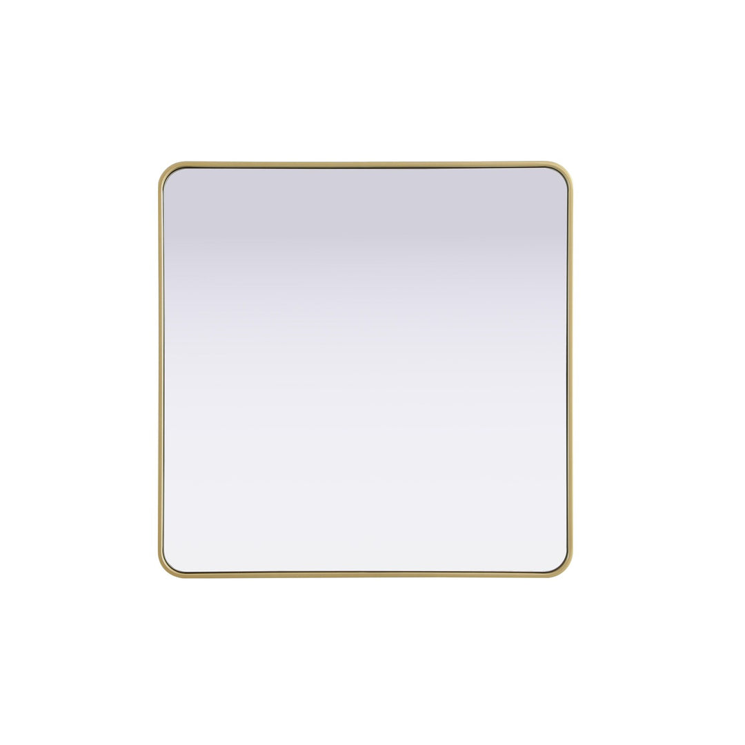 Contour Metal Rectangle Mirror 36X36 In Brass by Elegant Decor