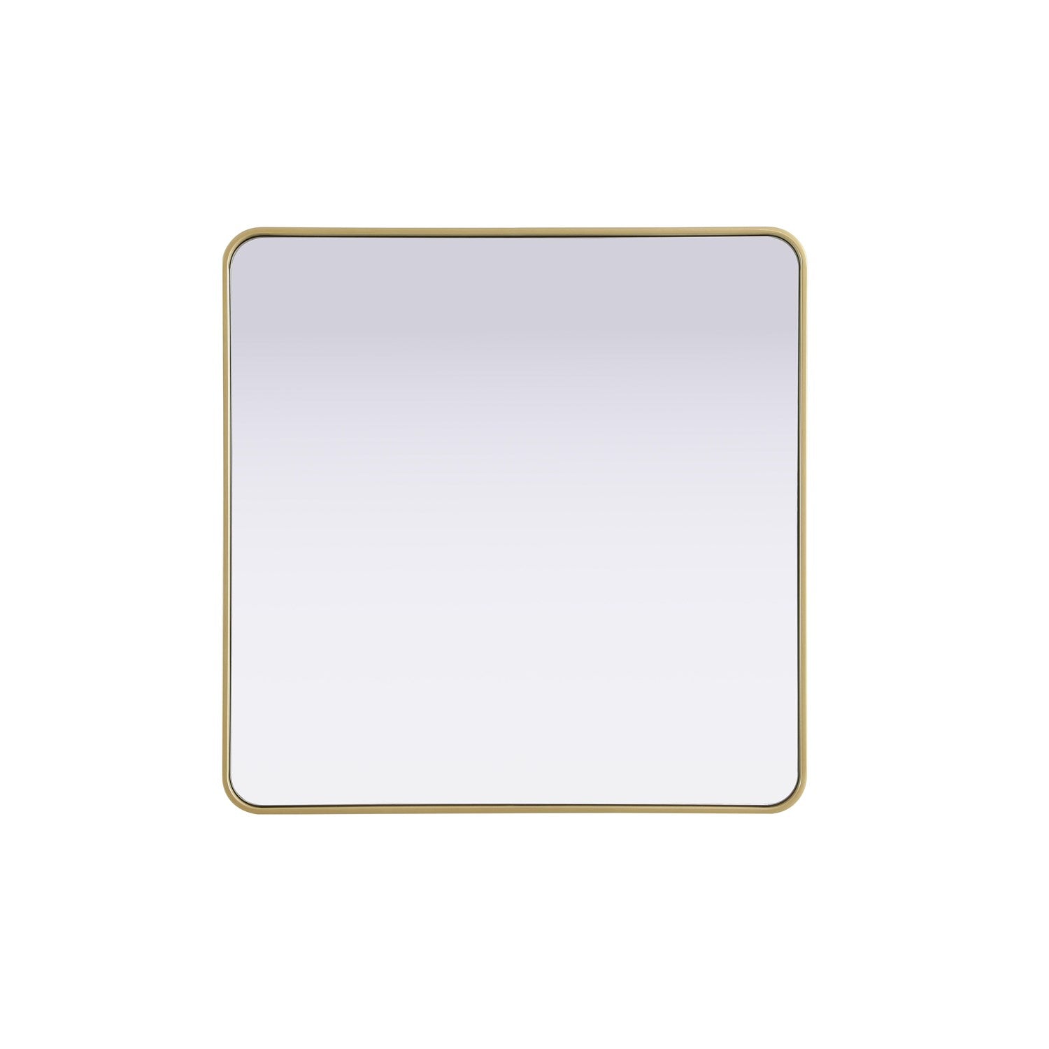 Contour Metal Rectangle Mirror 36X36 In Brass by Elegant Decor
