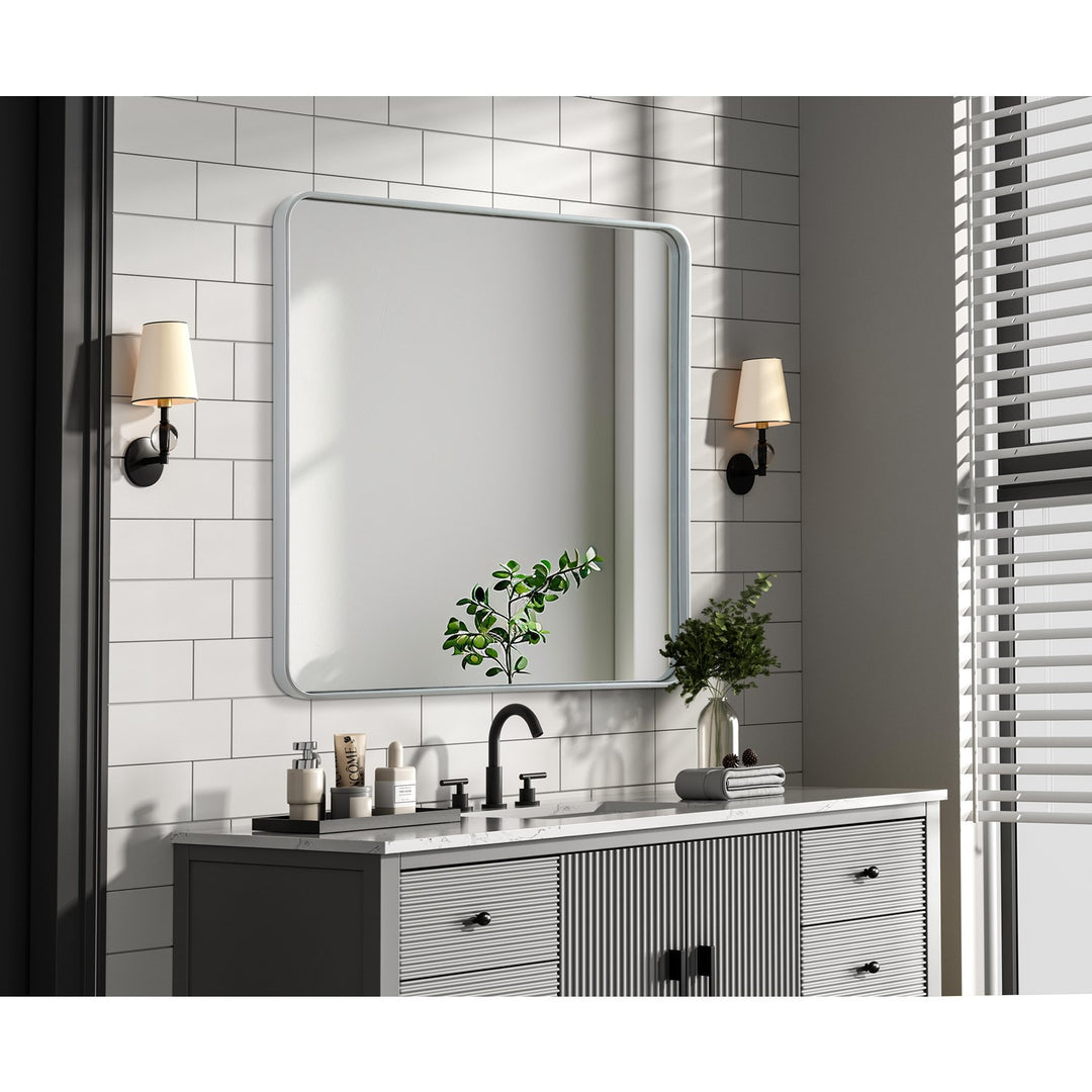 Contour Metal Rectangle Mirror 36X36 In Silver