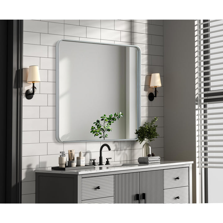 Contour Metal Rectangle Mirror 36X36 In Silver