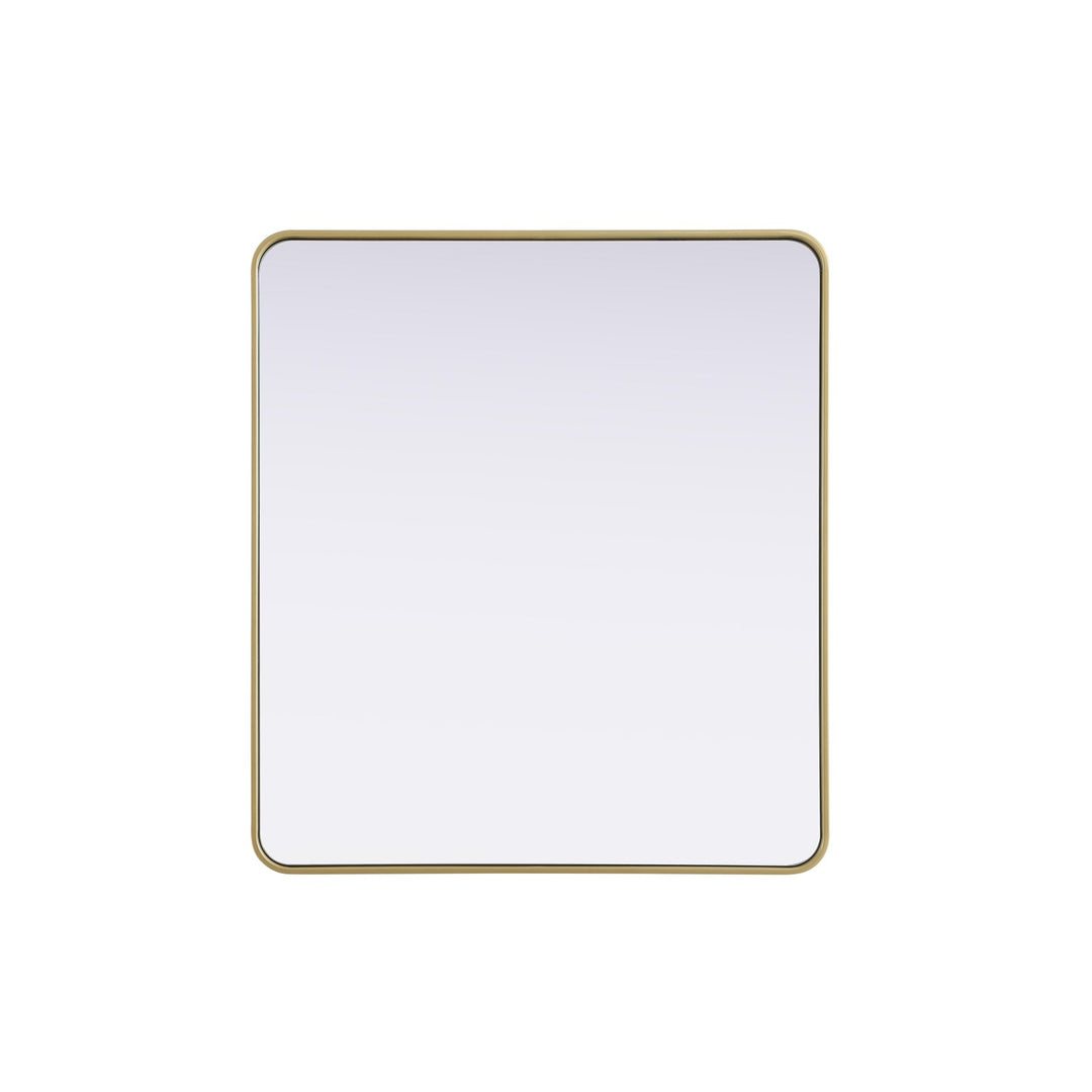 Contour Metal Rectangle Mirror 36X40 In Brass by Elegant Decor