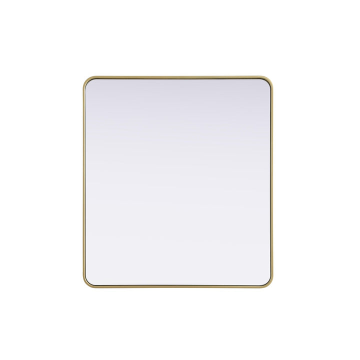 Contour Metal Rectangle Mirror 36X40 In Brass by Elegant Decor