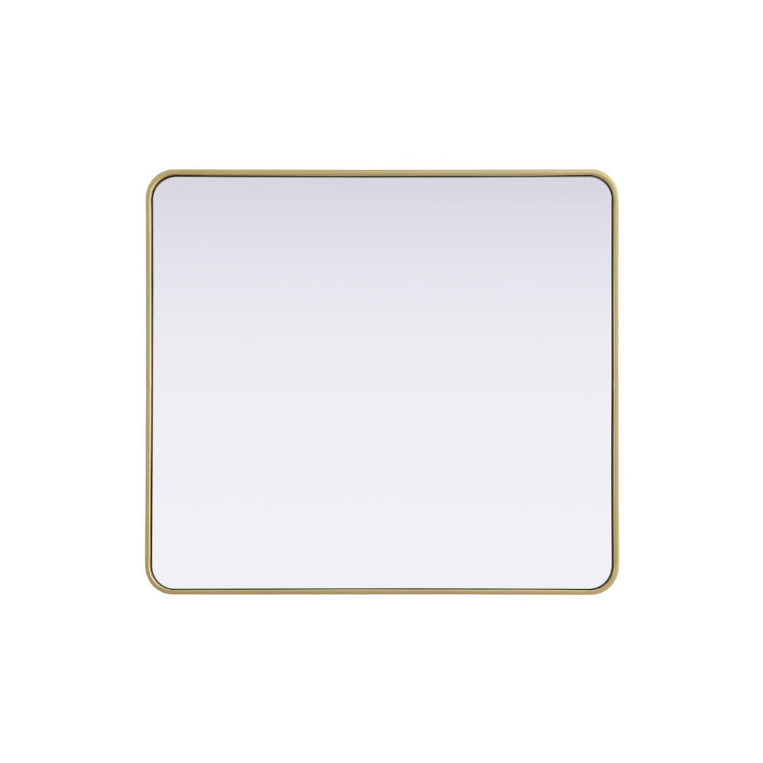 Contour Metal Rectangle Mirror 36X40 In Brass