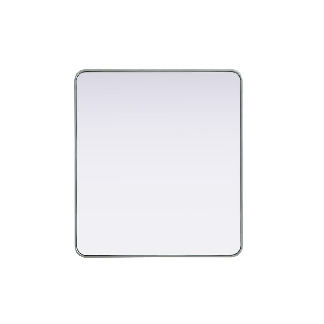 Contour Metal Rectangle Mirror 36X40 In Silver by Elegant Decor