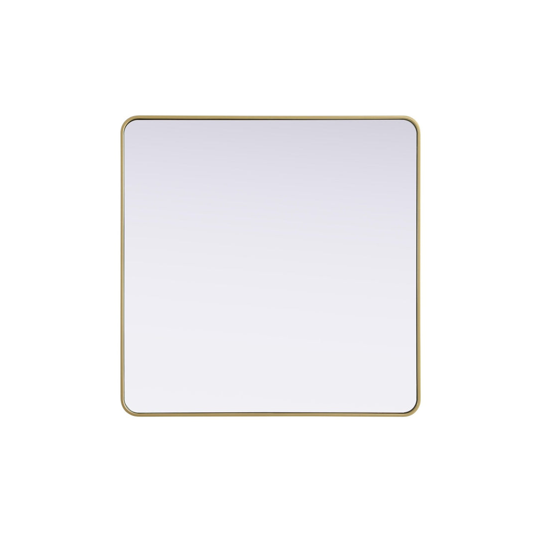 Contour Metal Square Mirror 42X42 In Brass by Elegant Decor