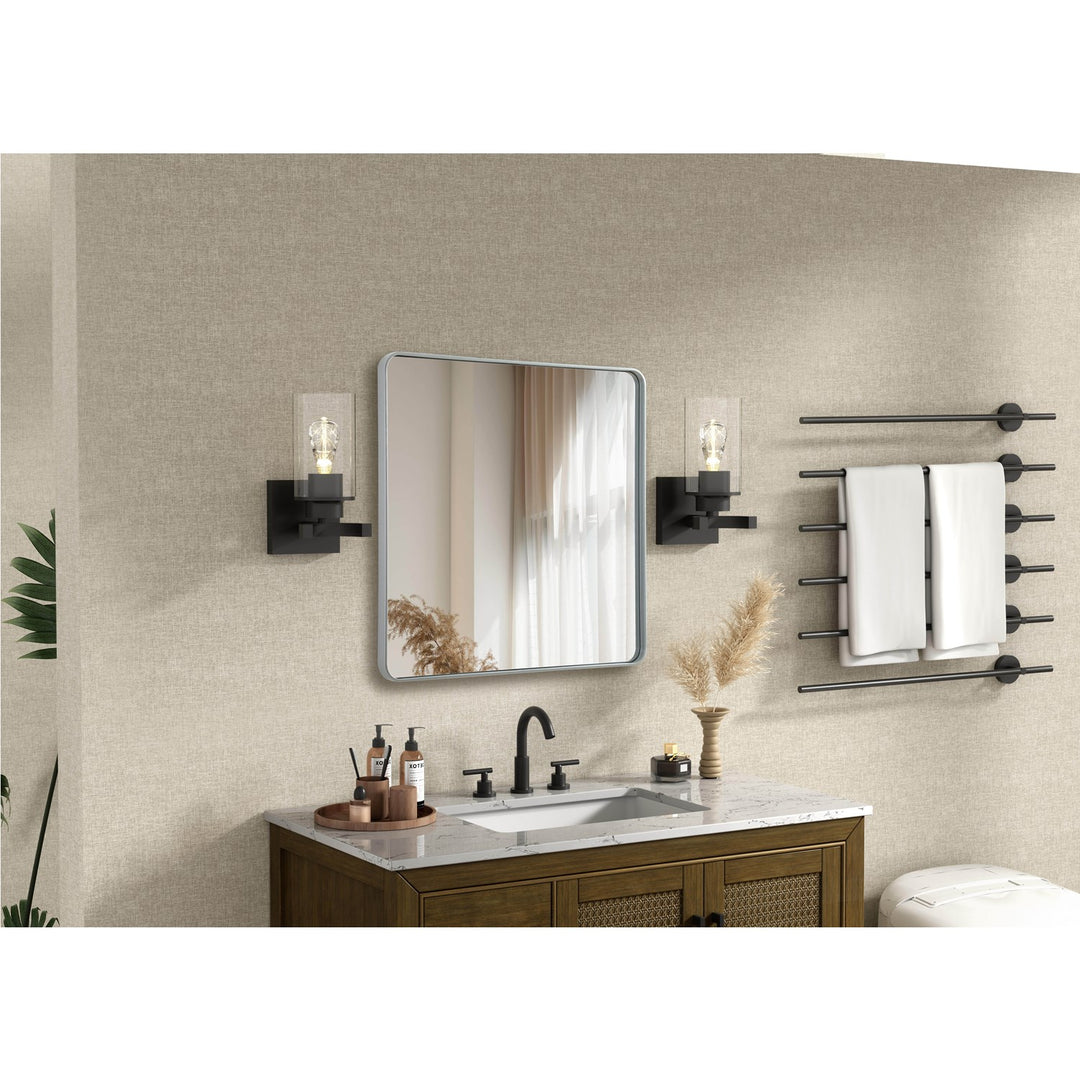 Contour Metal Square Mirror 42X42 In Silver