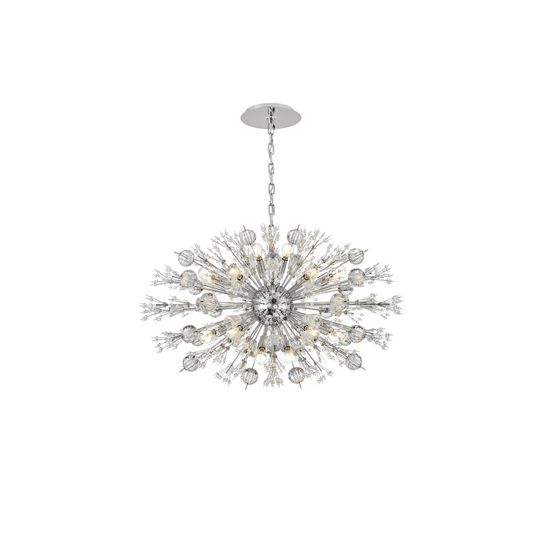 36 Inch Crystal Starburst Oval Pendant In Chrome by Elegant Lighting