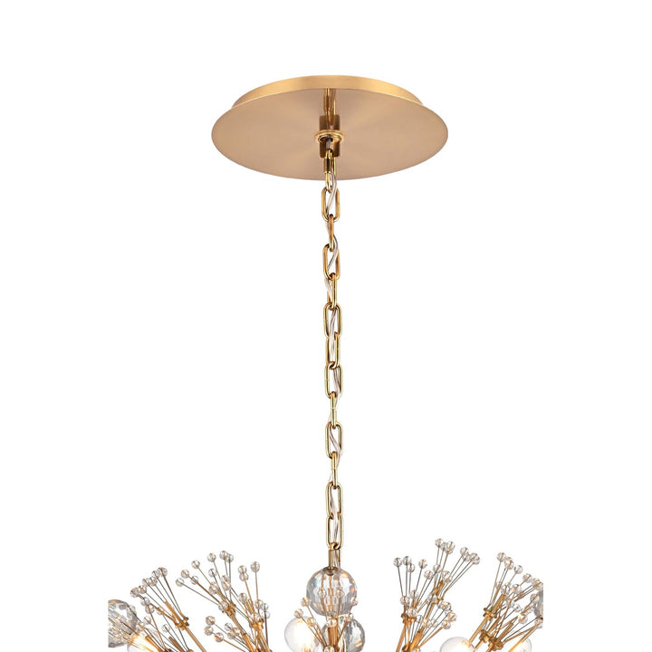 48 Inch Crystal Starburst Oval Pendant In Gold