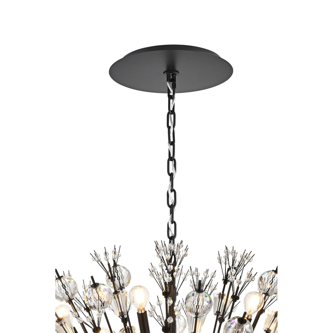 50 Inch Crystal Starburst Round Pendant In Black