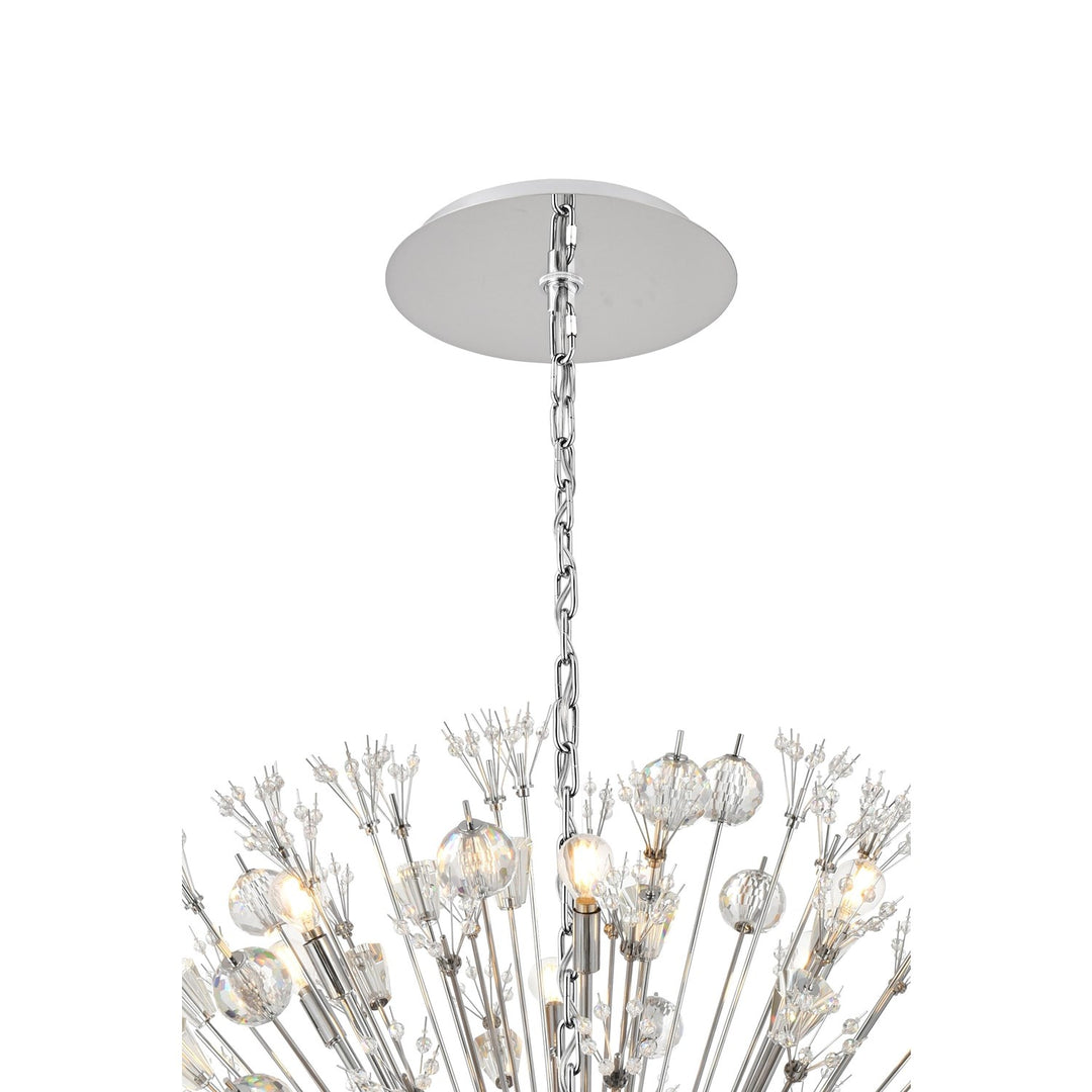 50 Inch Crystal Starburst Round Pendant In Chrome
