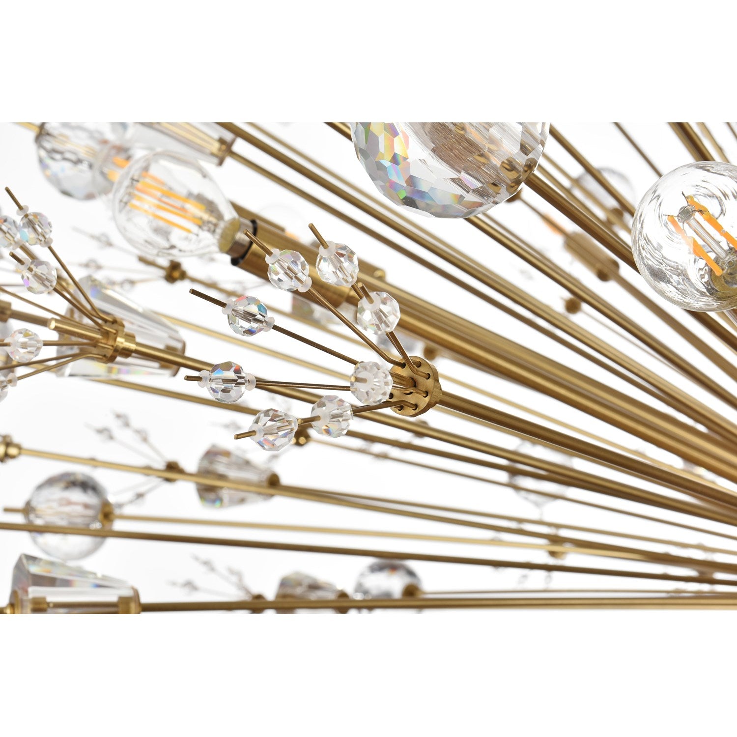 50 Inch Crystal Starburst Round Pendant In Gold