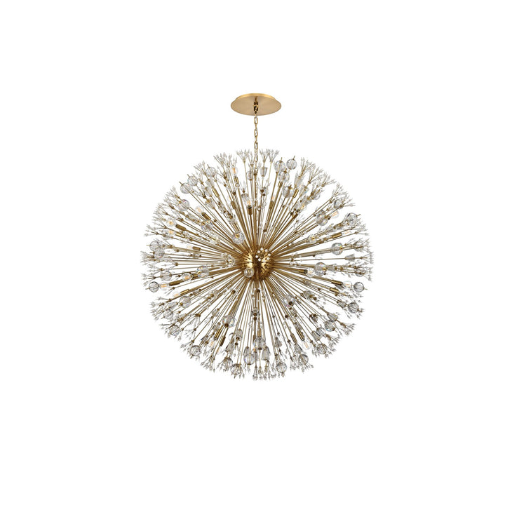 50 Inch Crystal Starburst Round Pendant In Gold