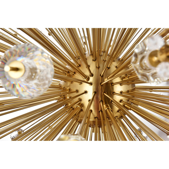 50 Inch Crystal Starburst Round Pendant In Gold
