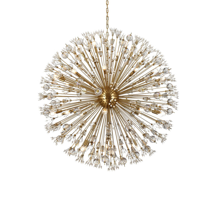 50 Inch Crystal Starburst Round Pendant In Gold
