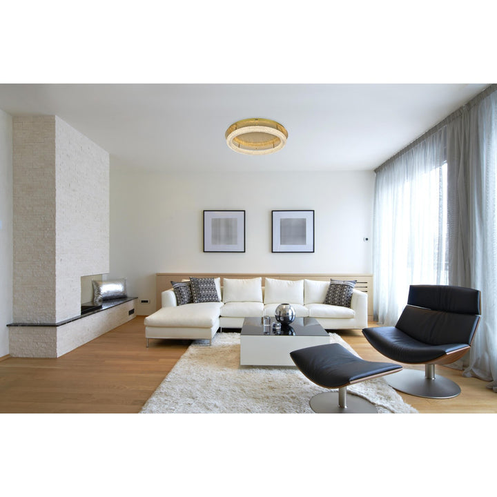 29.5 Inch Led Flush Mount In Satin Gold