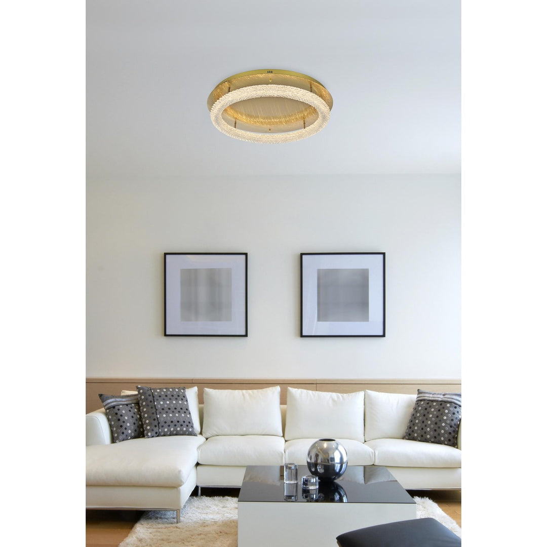 29.5 Inch Led Flush Mount In Satin Gold