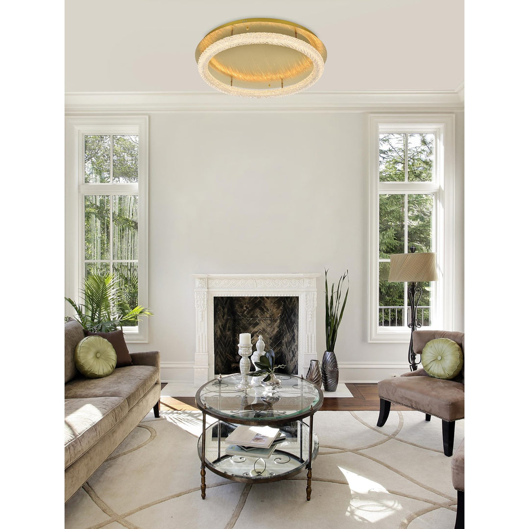 33.5 Inch Led Flush Mount In Satin Gold