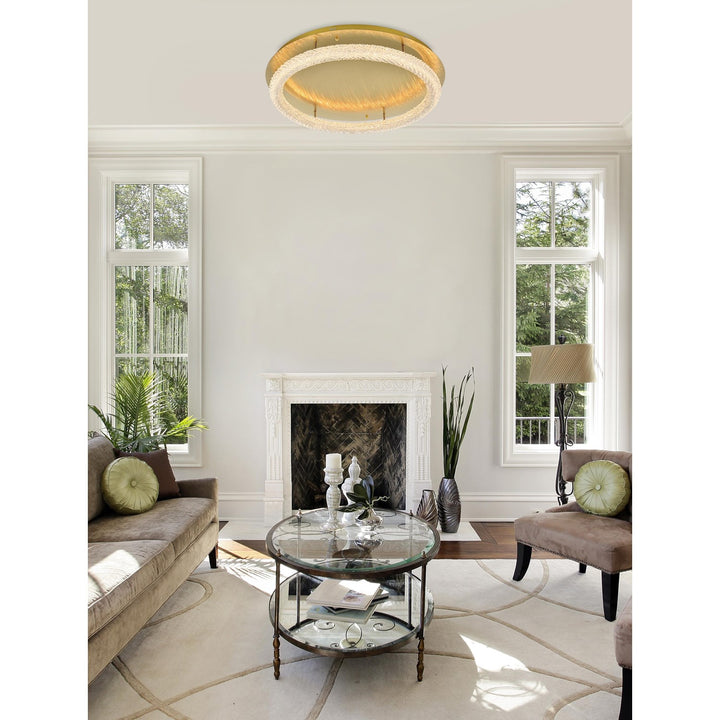 33.5 Inch Led Flush Mount In Satin Gold