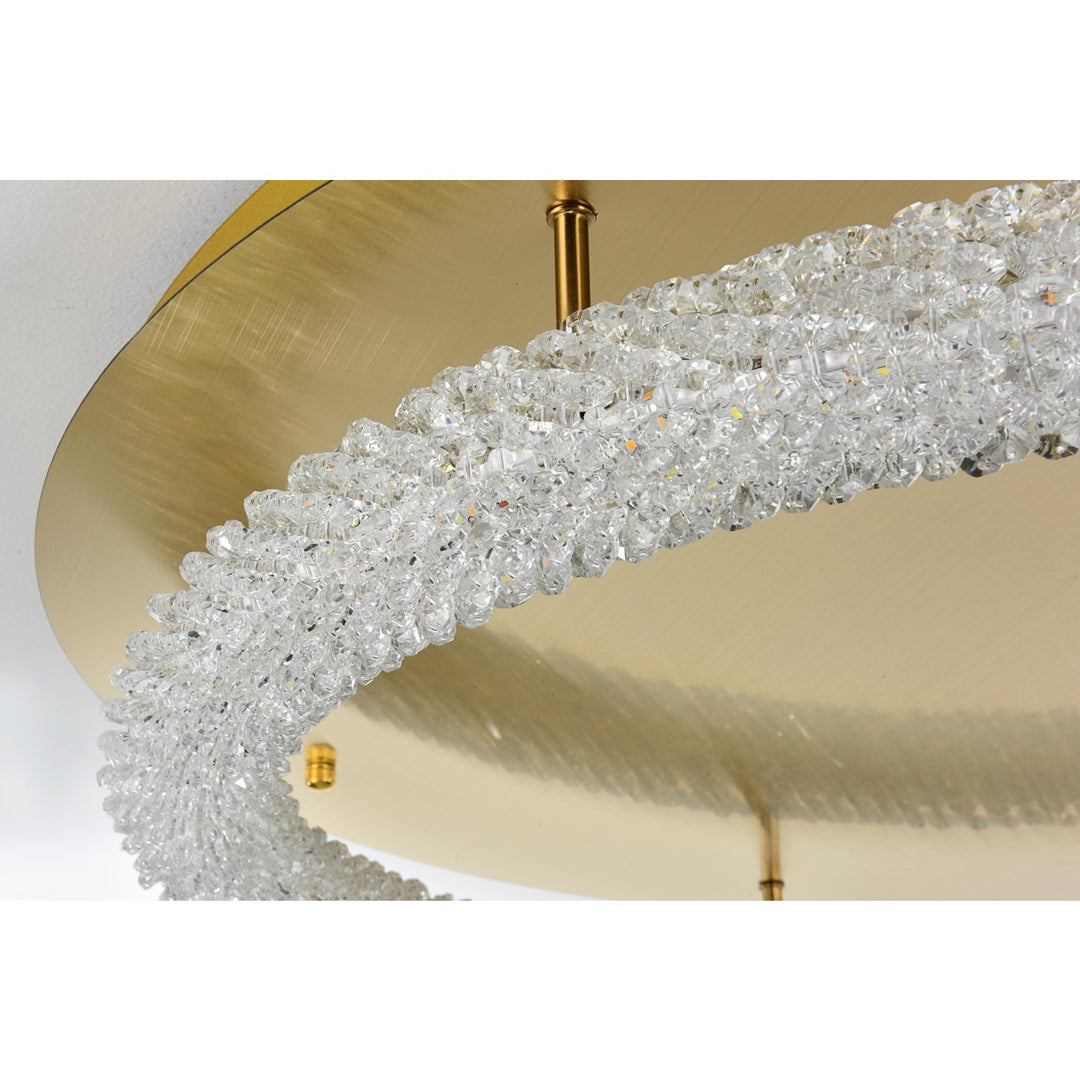 33.5 Inch Led Flush Mount In Satin Gold