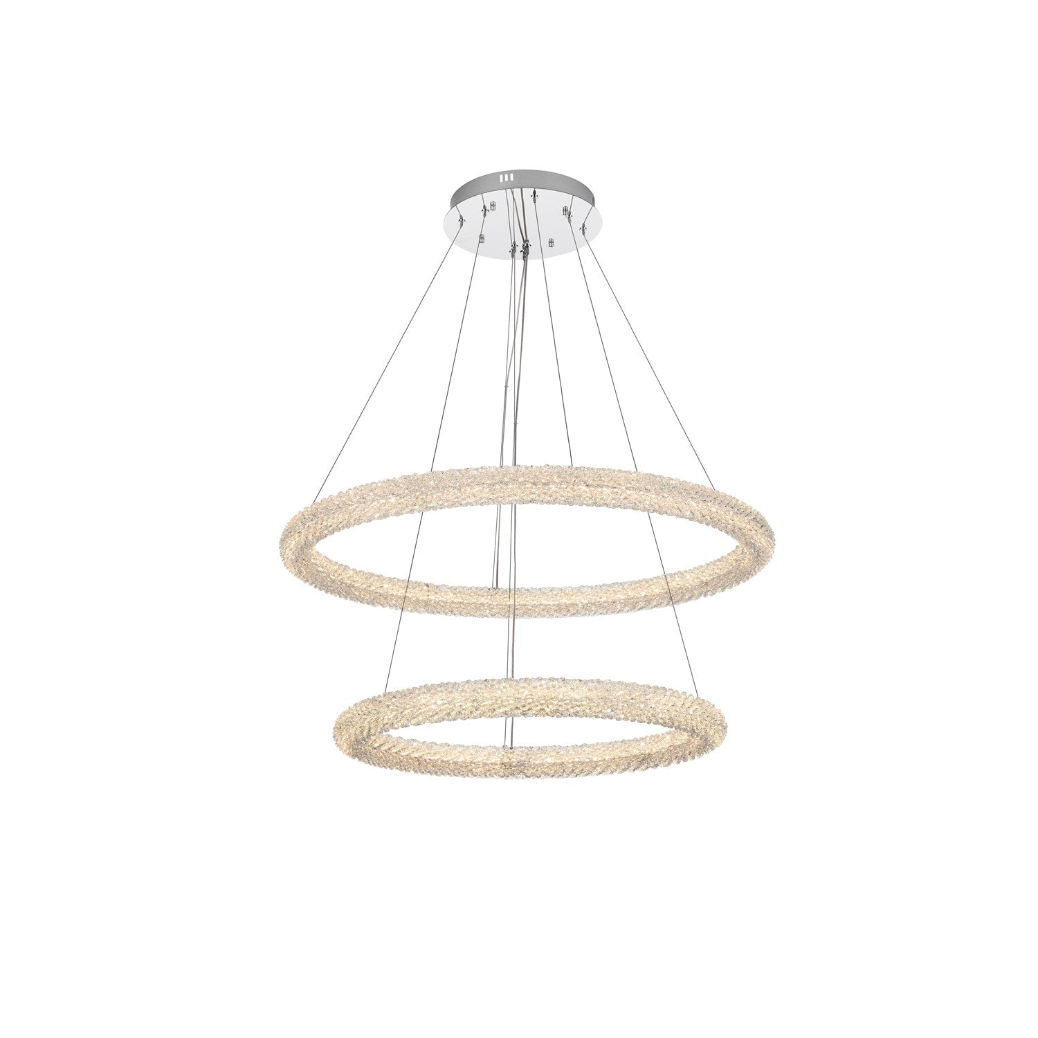 35.5 Inch Led Chandelier In Chrome by Elegant Lighting