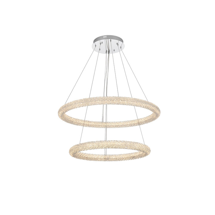 35.5 Inch Led Chandelier In Chrome by Elegant Lighting